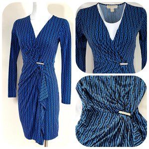Michael Kors Wrap Blue/Black Dress